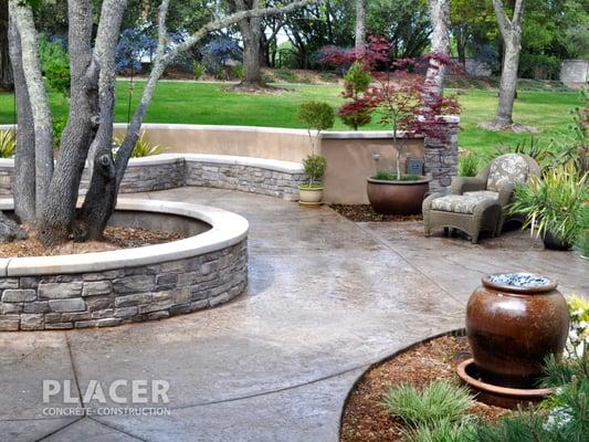 Customize the exterior of your home Placer Concrete Construction stamped concrete.