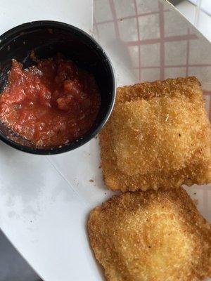 Fried ravioli with marinara on the side