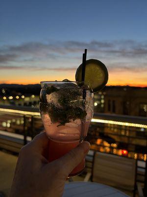 Mocktail options on a rooftop sunset tour. Best things to do in Asheville!