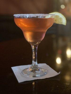 Strawberry Margarita with sugar rim