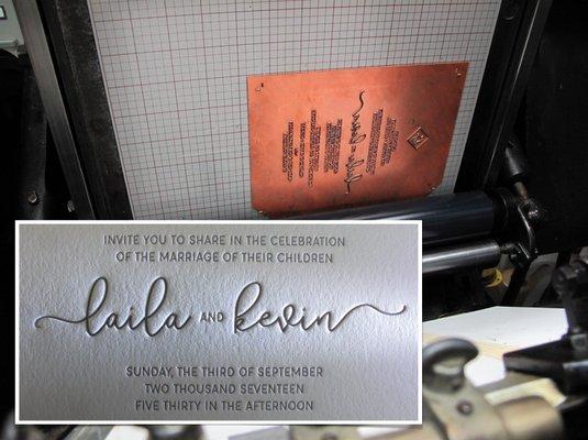 Letterpress wedding invitation