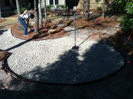 MW3: Rock base applied and tamping initiated.