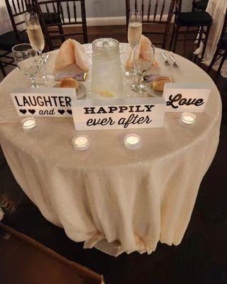 Bride and Groom table