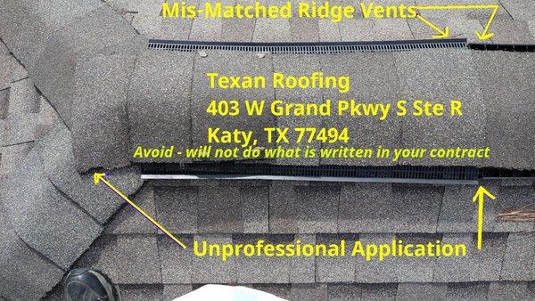 Owner Tim Kana's Texan Roofing uses left over materials that are mismatched and not enough