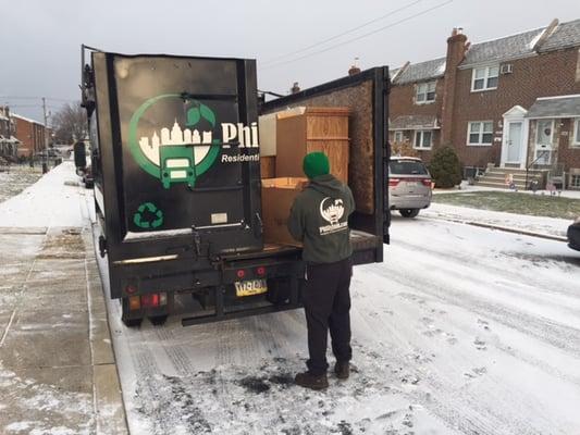 Philly Junk® in Upper Darby, Pa. doing a basement cleanout