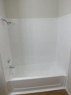 After bathtub and tile reglaze