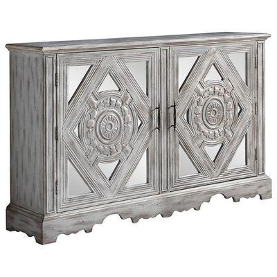 Accent cabinet with ornate door and mirror panels!