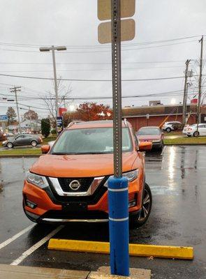 I gave her the "you park like you're from Waste Haven stinkeye'