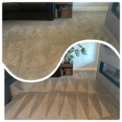 Here's a before and after of a customers carpet!