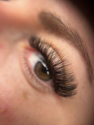 Eyelash extensions by our esthetician, Jenna