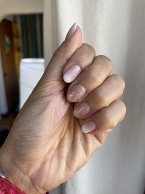 French ombré and ombré gold glitter