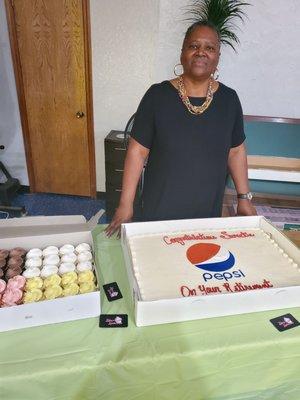 Four different flavors of cupcakes and Italian cream cake.