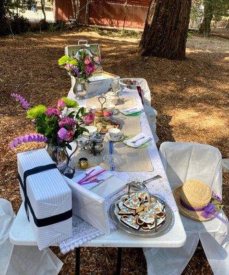 Your tea party, birthday celebration or private party is a memorable event under the redwoods.