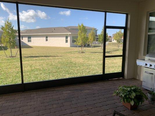 Inside the lanai after screening installed