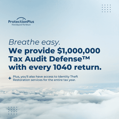 Did you know we provide free audit defense when you file your 1040 tax return with us?