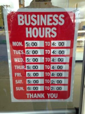 Their updated hours