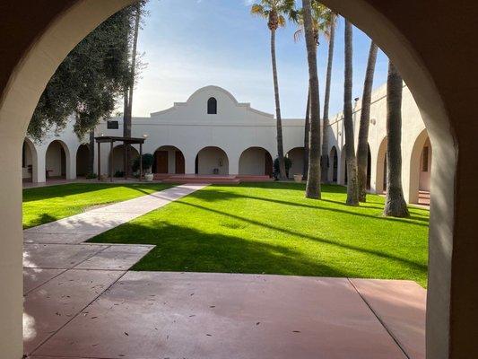 Archway and courtyard of The Church at Litchfield Park