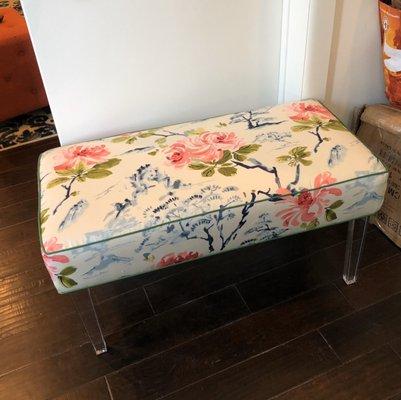 Beautiful Reupholstered Bench