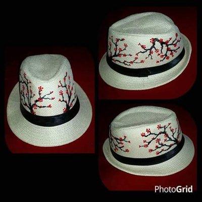 Hand drawn and painted Fedora hats...limited supply Special Orders