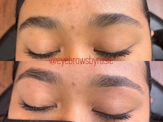 Threaded eyebrows