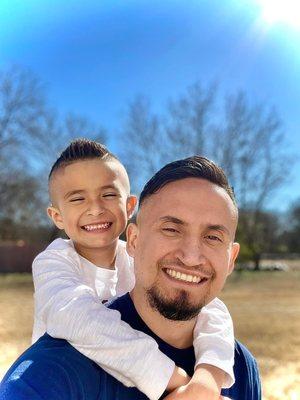 Father and son haircut day!