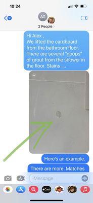 I sent the owner examples of the "goops and pencil marks left all over"