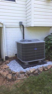 New Heat Pump change out with custom landscaping.