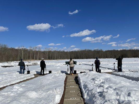 Shooting at the club in the winter. They keep the lanes clear all year!!