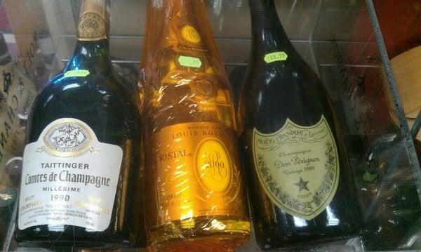 Taittinger, Cristal,  Dom Perignon. Check the prices!