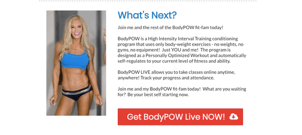 Sales Funnel Landing Page with client BodyPOW