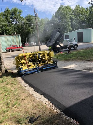 Paving job being installed