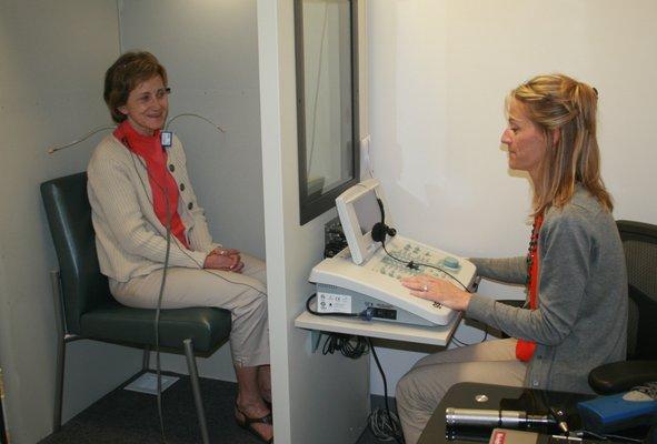 We offer hearing evaluations and hearing aid fittings