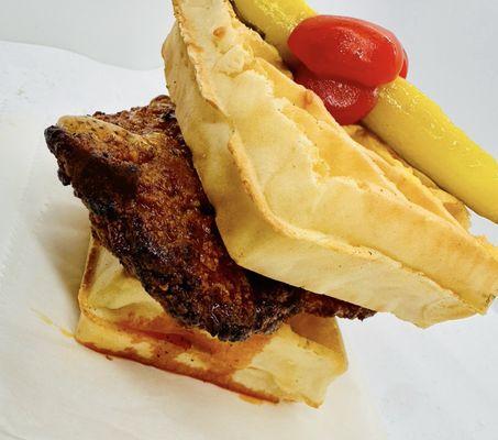 Nashville Hot Chicken & Waffle Sandwich