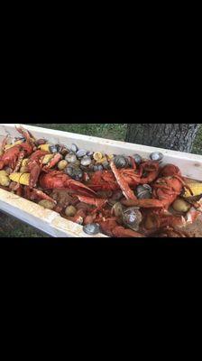 Seafood boil-  lobsters, clams, king crab & shrimp