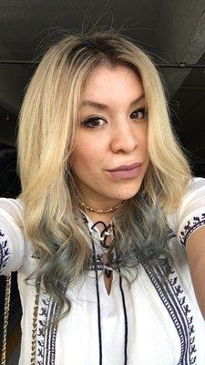 Love this steel blue color with my blonde hair