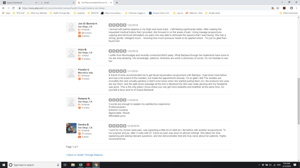 Patient's reviews that Yelp is not showing