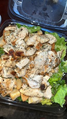 Caesar salad with chicken (yum - homemade dressing!)