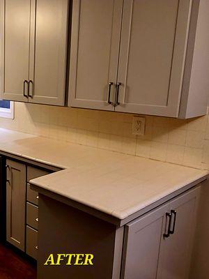 Cabinets after. Note we did not replace the counters, as that will be a separate job.