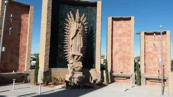 Huge memorial shrine outside of the church