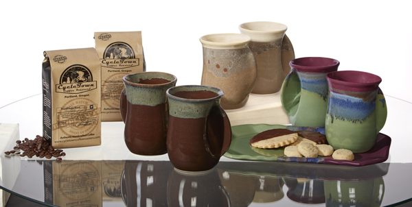 Hand Warmer Mugs in Right and Left Hand Styles. $19.95 assorted colors.