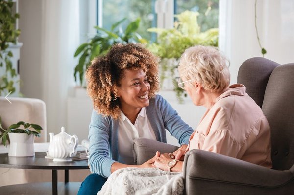 Caregiver with client