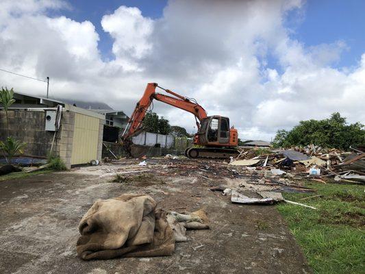 House completely demolished.