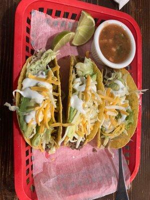 Hard shell ground beef tacos