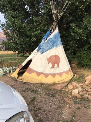 A teepee outside the store