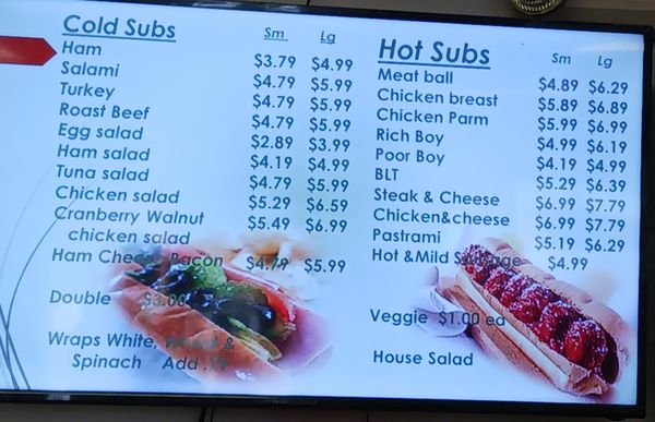 Updated menu