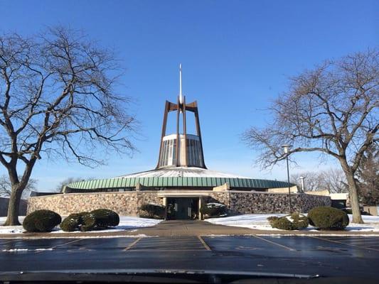 Church view from parking lot