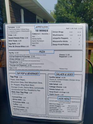 Page 1 menu