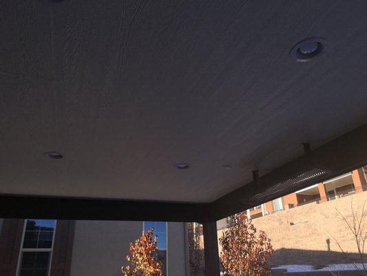 New covered patio with two 240 v heaters