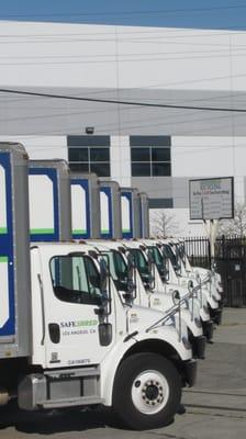 SAFESHRED fleet of trucks, document, file, paper shredding company in Commerce, CA