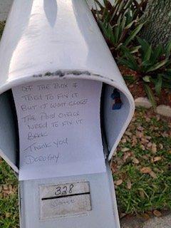 clearly you can tell  mail person did this  so   replace my mailbox